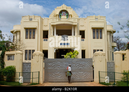 Visalam Heritage Hotel ein umgebautes Herrenhaus in Südindien Chettinad Stockfoto