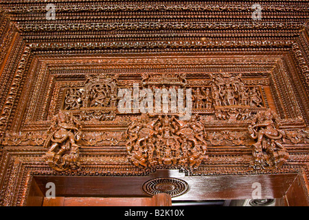 Architektonische Details auf einem Herrenhaus in Südindien Chettinad Stockfoto