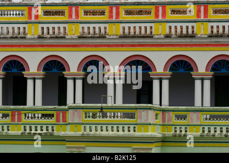 Architektonische Details auf einem Herrenhaus in Südindien Chettinad Stockfoto