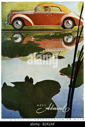 Werbung, Autos, Opel "Admiral", Adam Opel AG, Rüsselsheim, Werbung, "Atlantis", April 1939, Stockfoto