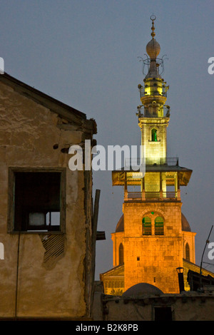 Minarett der Braut am Umayyaden-Moschee in Damaskus Syrien Stockfoto