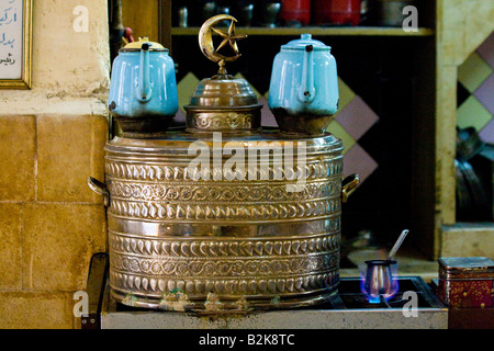 Ein Nafura ein traditionelles Kaffeehaus in der Altstadt von Damaskus-Syrien Stockfoto