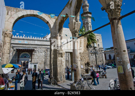 Westtor des römischen Tempels des Jupiter außerhalb Umayyad Moschee in Damaskus Syrien Stockfoto