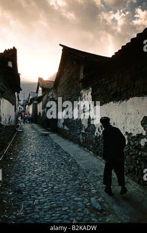 Straße in Dali, China, nahe der Grenze zu burma Stockfoto