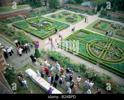 Doddington Hall Lincolnshire Blick auf Gärten Stockfoto