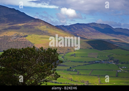 Die Comeragh Mountains und das Tal geschossen von Croaghaun Hügel, Grafschaft Waterford, Irland Stockfoto