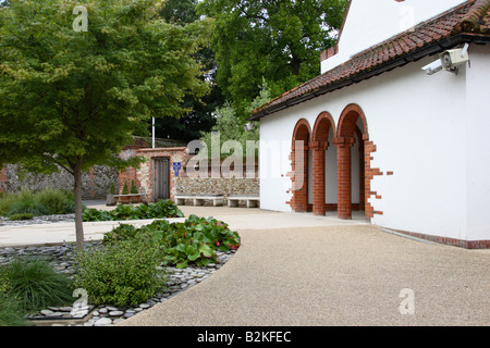 Die anglikanische Schrein Eingang in kleinen Walsingham, Norfolk, England. Stockfoto