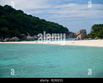 unberührten Sand und Meer auf Koh Nang Yuan Insel in Thailand Stockfoto