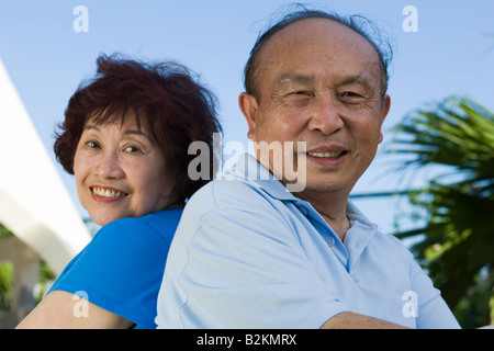 Porträt eines älteren Mannes und eine reife Frau, Lächeln Stockfoto