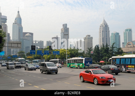 Fläche der Volksrepublik China, Shanghai, Nanjing Road Stockfoto