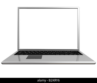 Isolierte Abbildung eines Laptops mit einem nützlichen leeren Bildschirm Stockfoto