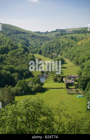 Blick auf Monsal Dale in Derbyshire Stockfoto