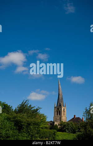 Der schiefe Turm in Chesterfield, Derbyshire, UK Stockfoto