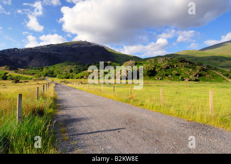 Ackerland in Llanberis in Gwynedd Nord-Wales am nördlichen Ende der Llanberis Pass und der Snowdon Mountain range Stockfoto