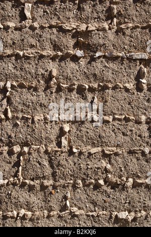 Struktur und Muster in eine Adobe-Mauer Stockfoto