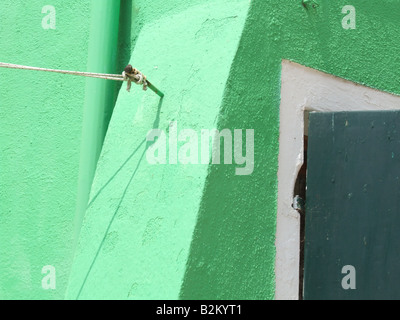 Wäscheleine auf Insel Burano, Venedig, Italien Stockfoto