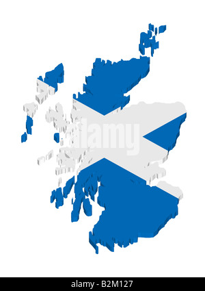 Karte und Flagge von Schottland Stockfoto