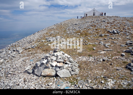 Blick auf Clew Bay vom Croagh Patrick Aufstieg Weg - Mayo - Irland Stockfoto