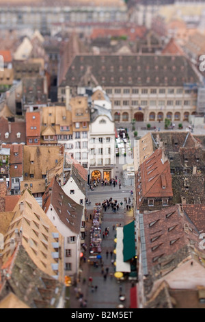 Blick vom Dom über die alte Stadt Straßburg Frankreich Juni 2008 Stockfoto