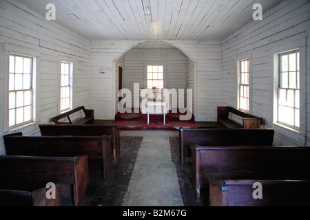 INNENMINISTERIUM DER FIRST AFRICAN BAPTIST CHURCH AUF CUMBERLAND ISLAND GEORGIA USA Stockfoto