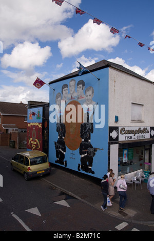 Loyalist Wandbild auf Shankill Road Belfast Stockfoto