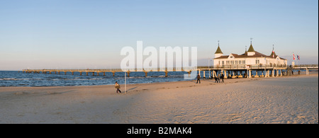 Historischen Pier, Seebad Ahlbeck, Insel Usedom, Mecklenburg-Western Pomerania, Deutschland, Europa Stockfoto