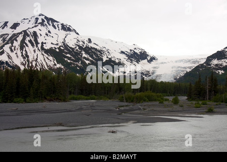 Weiten Bereich Blick auf Exit-Gletscher auf Harding Icefield, Seward Stockfoto