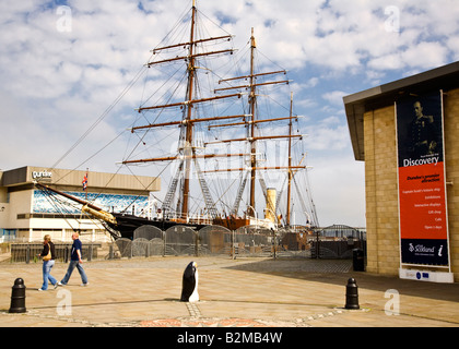 Die RRS Discovery am Discovery Point, Dundee, Schottland. Stockfoto