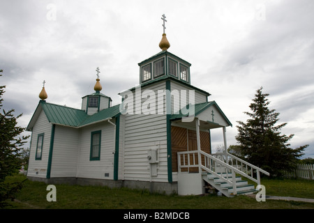 Russisch-orthodoxe Kirche in Ninilchik am Cook Inlet, in der Nähe von Homer, Alaska, Vereinigte Staaten von Amerika Stockfoto