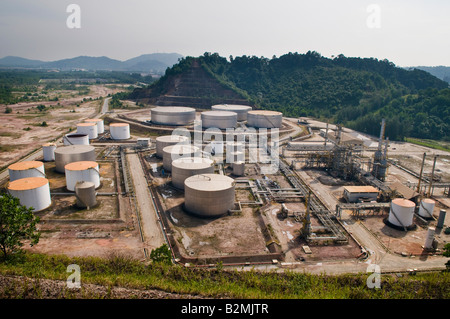 Ansichten der KBC-Öl-Raffinerie in Kemaman Malaysia Stockfoto