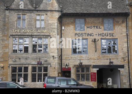 Das Kings Arms Hotel Buchung Haus Gebäude Stow auf die würde, Gloucestershire, England Stockfoto