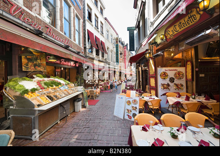 Rue des Bouchers Restaurants im historischen Stadtzentrum, Brüssel, Belgien Stockfoto