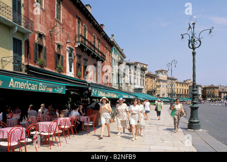 Piazza Bra, Verona, Italien Stockfoto