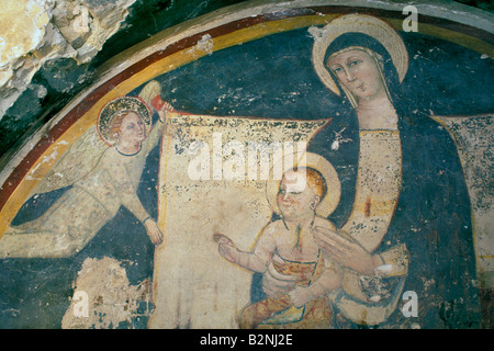 St. Franziskus Kirche und Fresko, Amandola, Italien Stockfoto