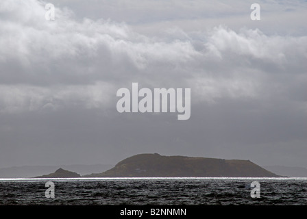 Insel Jethou Ansicht von Guernsey an stürmischen Tag Stockfoto