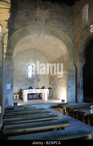 Innere des westgotischen Basilika de San Juan Bautista die älteste Kirche in ganz Spanien Banos de Cerrato Stockfoto