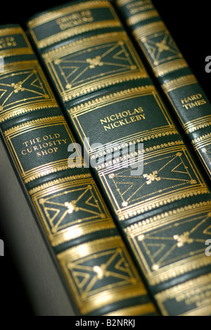 Buchrücken von Charles Dickens Klassiker Stockfoto