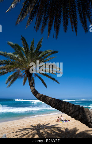 Sunset Beach Nordufers Oahu Hawaii Stockfoto