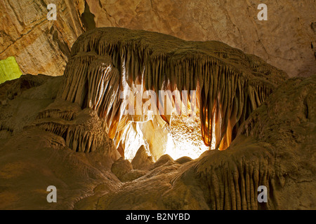 Die "Wal Mund" Drapierung Bildung in den natürlichen Eingang von Carlsbad Caverns Stockfoto