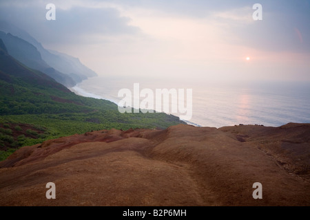 Na Pali Küste bei Sonnenuntergang Na Pali Coast State Park Kaua ' i Hawaii USA Stockfoto