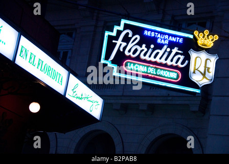 Leuchtreklame für El Floridita bar La Habana Vieja-Kuba Stockfoto