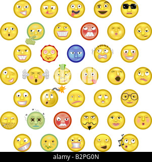 Ein Beispiel für eine Reihe von Emoticons smileys Stockfoto