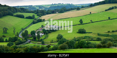 Blick vom Bury Hill in Richtung Helebridge in der Nähe von Dulverton Exmoor Nationalpark Somerset England Stockfoto