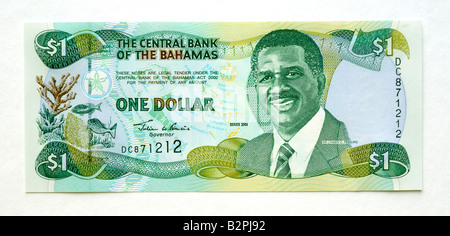 Bahamas 1 One-Dollar-Banknote Stockfoto