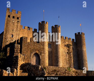 Das Castelo umgebaut Obidos von König Afonso Henriques, Estremadura, Portugal Stockfoto