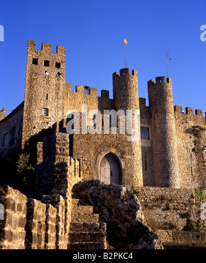 Das Castelo umgebaut Obidos von König Afonso Henriques, Estremadura, Portugal Stockfoto