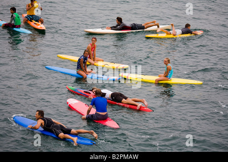 Surfer im Wasser Hermosa Beach International Surf Festival California Vereinigte Staaten von Amerika Stockfoto