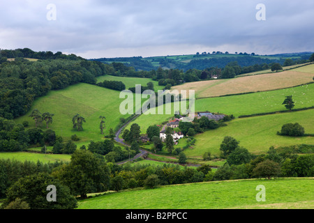 Blick vom Bury Hill in Richtung Helebridge in der Nähe von Dulverton Exmoor Nationalpark Somerset England Stockfoto