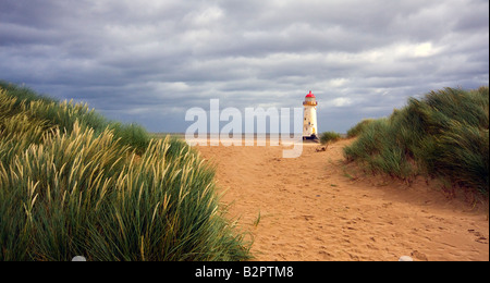 Punkt der Ayr Leuchtturm, North Wales, UK Stockfoto