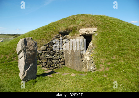 Die alten Grabhügel von Bryn Celli Ddu Anglesey Wales UK Stockfoto